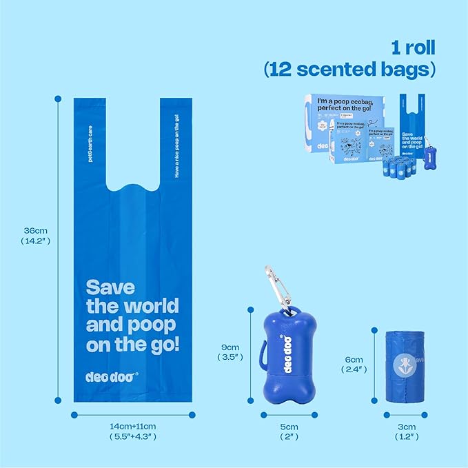 Dog Poop Bags with Handles 60 Rolls 720 Counts Big Sizes Leak Proof and Extra Thick Waste Bags Refill Rolls for Walking Small Medium Large Dogs Cats Litter With 2 Dispensers Iris Scented