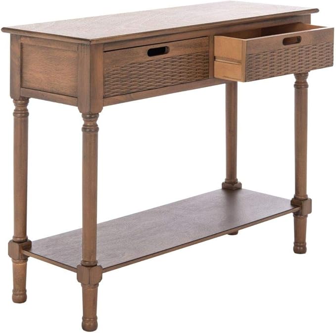 SAFAVIEH Home Collection Landers Brown 2-Drawer Console Table CNS5710C