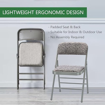 Amazing for less Pack of 4 (Fabric/Vinyl) Steel Frame Metal Foam Padded Folding Chairs (Black, Gray, White)