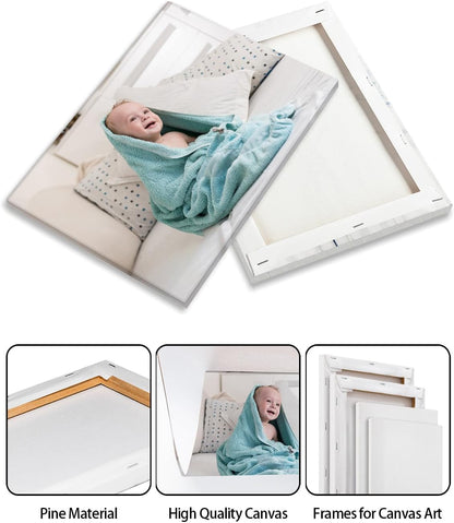 AbcCustomize Canvas Prints with Your Photos, Personalized Photo To Canvas Print for Bedroom, Living Room, Farmhouse Office Decor,Custom Canvas Wall Art for Gifts & Keepsakes, Ready to Hang