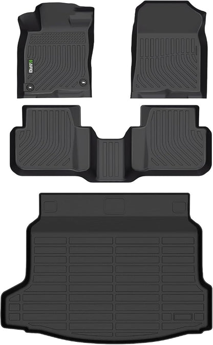 HAFIDI® Floor Mats & Cargo Liner Set Fit for 2025-2026 Honda Civic Hybrid Sedan(Not for Hatchback) All Weather Protection TPE Anti-Slip Car Full Set Floor Liners Custom Accessories - Black