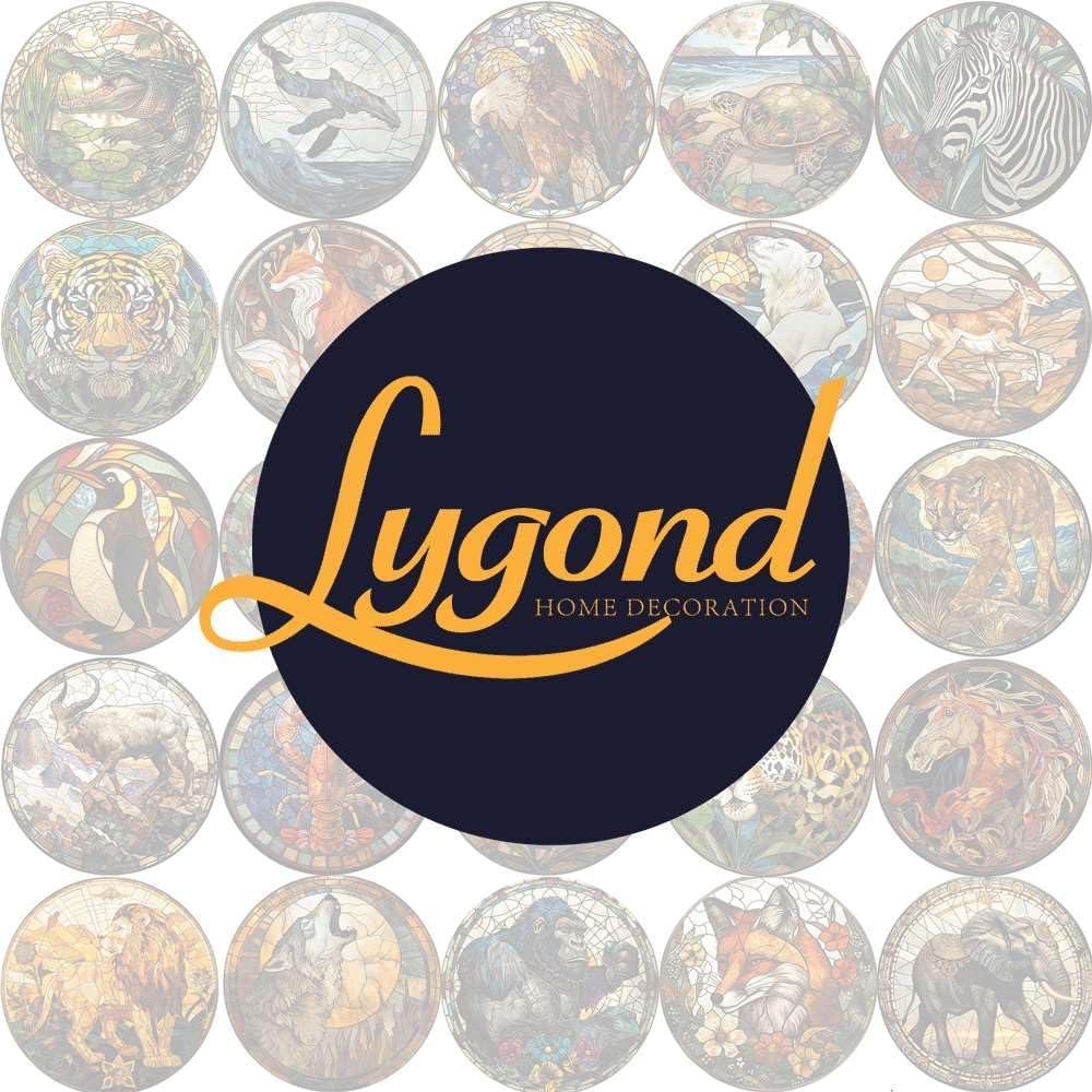 Lygond Metal Tin Sign - Circular Stained Glass Owl - 88 Inches for Garage