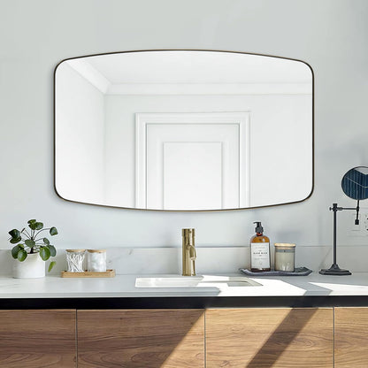 ANDY STAR Gold Mirror, 30x48’’ Brushed Gold Oval Mirror for Bathroom, Oblong Mirrors with Brass Metal Frame, Oval Vanity Mirror for Modern Farmhouse Wall Decor 1”Deep Set Design
