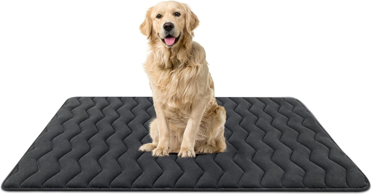 Bubble bear Dog Crate Mat - Upgraded Thick, Ultra Soft, Washable & Anti-Slip Kennel Pad for Small/Medium/Large Dogs, Dark-Hued to Hide Stains (42"x28")