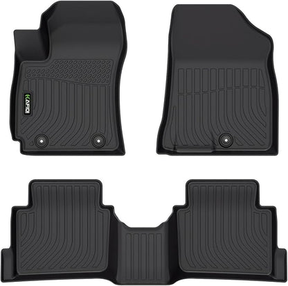 Floor Mats for Hyundai Kona 2024 2025 2026 (Not for EV) All Weather Protection TPE Heavy Duty Automotive Floor Liners Fits Front& 2nd Row Full Set Accessories, Black