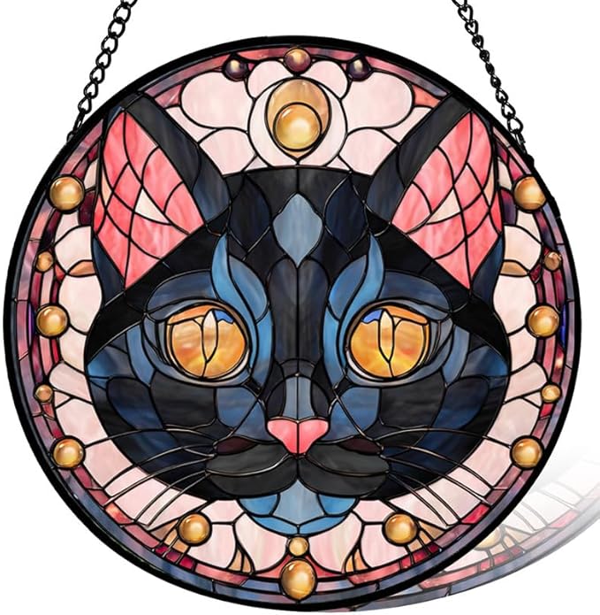 Stained Glass Window Hanging， Butterfly 9.8in Sun Catchers Indoor Window， Core Decor Inside and Outside The Cottage， Gifts for Women， Butterfly Decor， Stained Glass Art