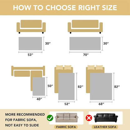H.VERSAILTEX Non Slip Pet Couch Cover Chenille Dog Bed Protector Thick Soft Sofa Slipcover Pet Friendly Washable Couch Cushion Covers for Pets (52" x 82", Sand)