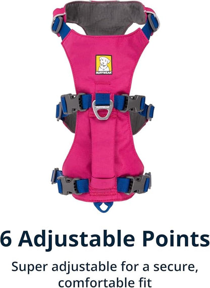 Ruffwear, Flagline Dog Harness, Lightweight and Reflective, No Pull Dog Lift Harness for Hiking, Running and Everyday Use, Alpenglow Pink, X-Small