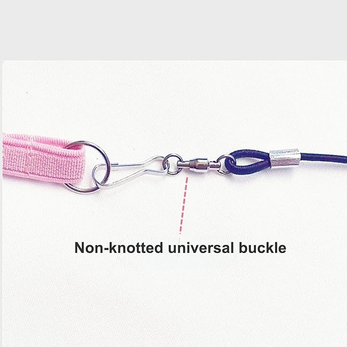 Pet Parrot Bird Harness Leash Adjustable Bird Flying Harness Traction Rope with Cute for Parrots Budgerigar Lovebird Cockatiel Mynah Outdoor Training Toy (Mannikin/Finch,Pink)