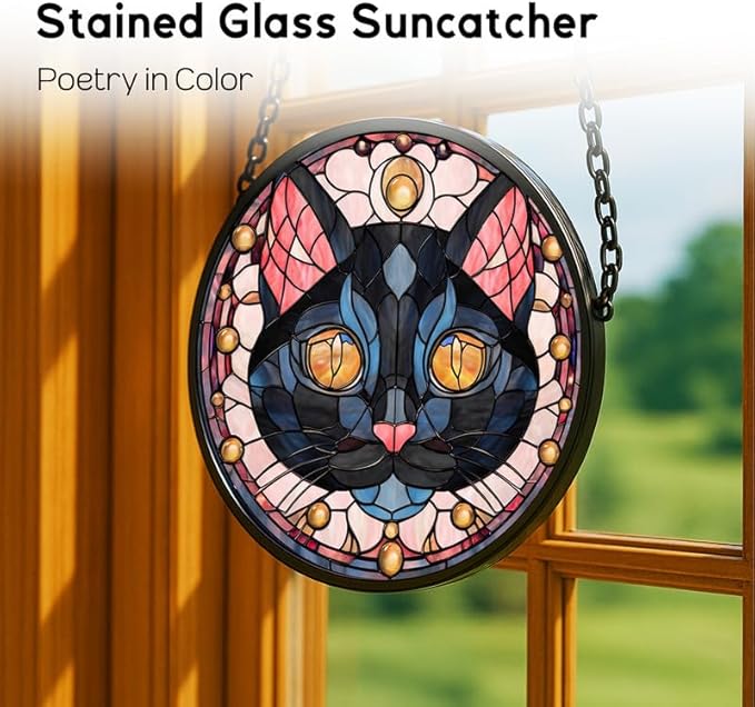 Stained Glass Window Hanging， Butterfly 7.8in Sun Catchers Indoor Window， Core Decor Inside and Outside The Cottage， Gifts for Women， Butterfly Decor， Stained Glass Art