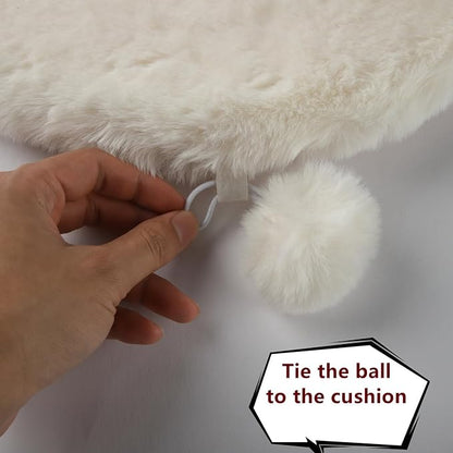 SHENGOCASE 2-Pack 12" x 22" Faux Rabbit Fur Pet Bed Mats, Non-Shedding and Non-Deforrable