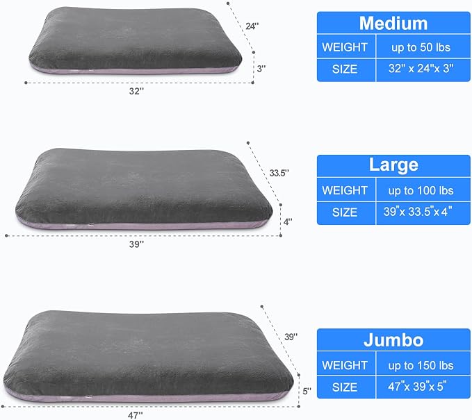 Magic Dog Super Comfy Dog Bed for Large Dogs, 47" Extra Large Washable Dog Bed with Removable Cover, Anti-Slip Bottom & High-Density Foam, Jumbo Size XL Dog Mattress