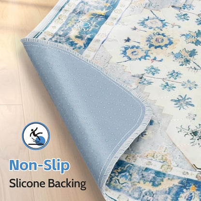 Washable Pee Pads for Dogs, 2 Pack Reusable Puppy Training Pads 72"x72" Super Absorbent Waterproof Dog Training Pads, Non-Slip Potty Pads, Whelping Pads Litter Mat Blue Medallion