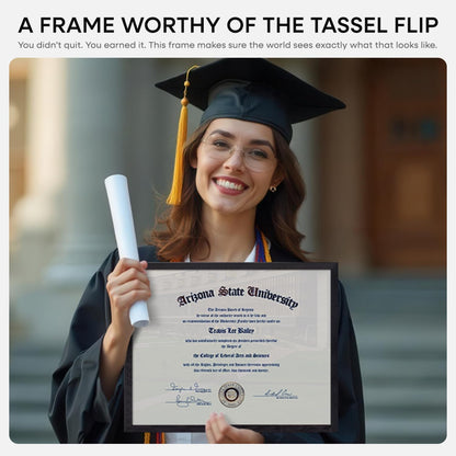 Homeforia 11x14 Diploma Frame Black Wood, High End Black Oak 11 x 14 Certificate Frames with Mat 8.5x11, 14x11 Wooden Document Matted Frame, Award Graduation Frames, Tempered Glass, Wall Kit, Set of 1