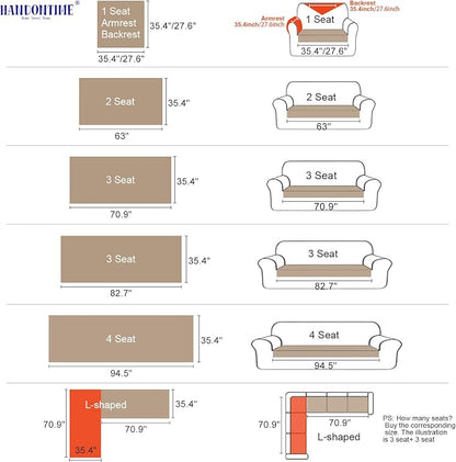 HANDONTIME Dog Couch Cover Protector, Fuzzy Couch Cover for Dogs Washable, Non Slip Geometric Jacquard Sofa Covers for 3 Cushion Couch Sofa Protector Pet Friendly Pets Mat(Khaki, 35.4" x 94.5")