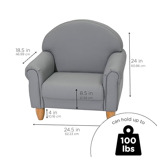 Children's Factory As We Grow Toddler Chair, Flexible Seating for Daycare or Preschool, Kids Reading Couch, Playroom Furniture, Gray
