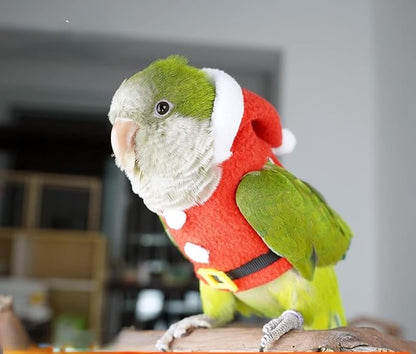 Bird Clothes Birds Flight Suit, Christmas Hoodie for Parrots Cockatiel Sun Conure Christmas Party Cosplay Photo Prop Bird Shirt Small Animals Apparel (with Diaper,Cockatoo)
