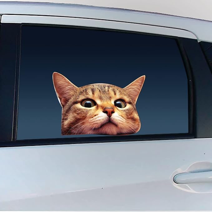 LEMONSODA Cat Car Window Decals Funny 3D Weatherproof Decals (Bengal Cat)