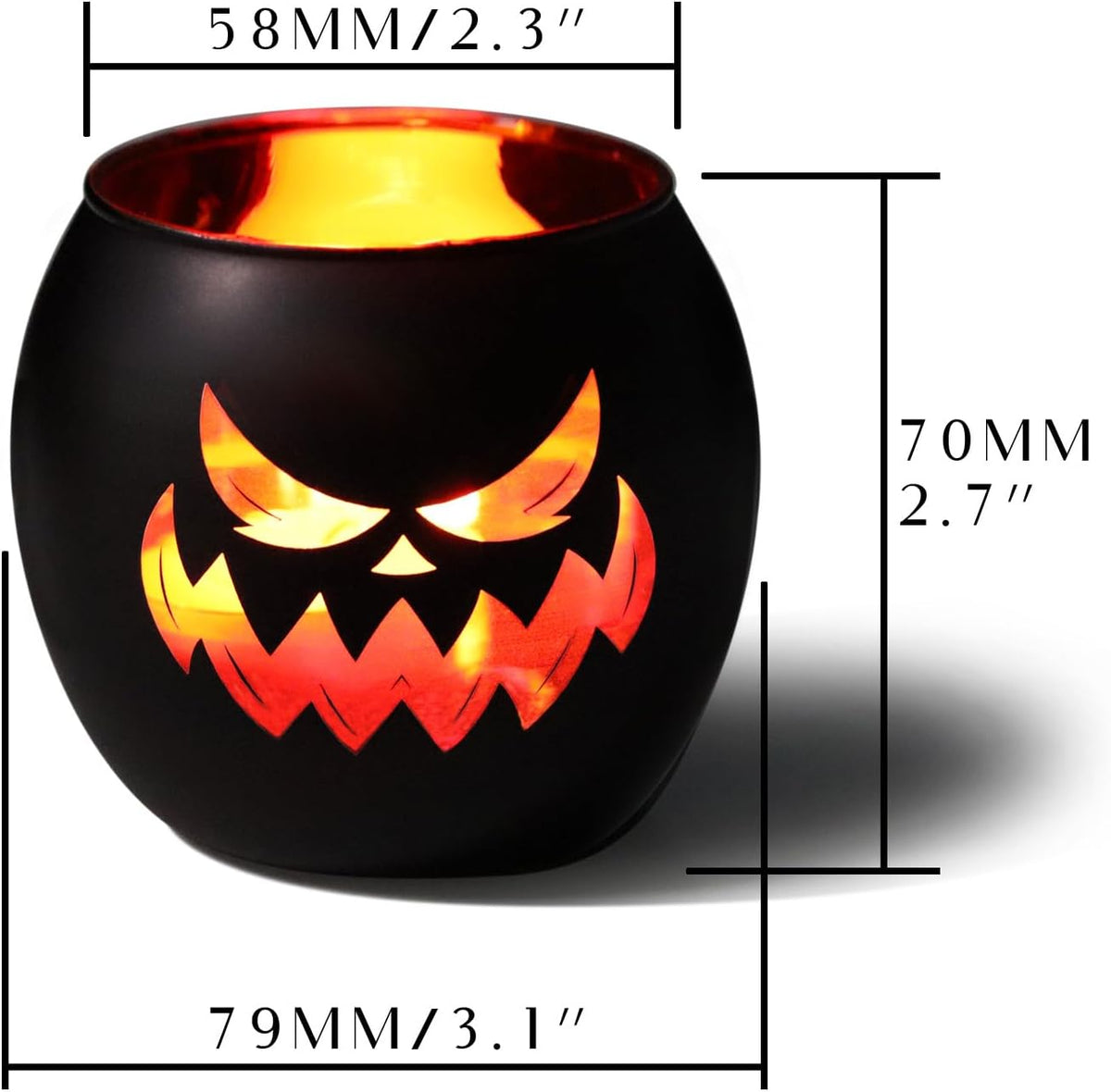 Black Halloween Table Centerpieces Candle Holders 12 PCS, Jack O Lantern Tealight Votive Candle Holders, Indoor Halloween Decorations for Mantel Coffe Table Decor