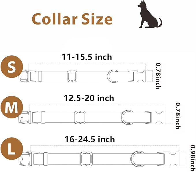 Silicone Dog Collar and Leash Set, Waterproof & Odor-Proof Puppy Collar for Small Dogs, Soft Flexible Leather-Look Dog Collars, Durable Thick Adjustable Pet Collar (Black, Small (11-15.5" Neck))