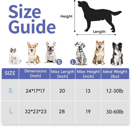 Petprsco Portable Dog Crates for Medium Dogs, 32"x23"x23" Travel Dog Crate | Collapsible Dog Crate with Plush Mat, Soft Blanket & Foldable Bowl, Strong Fabric, 4-Sided Vents, 3 Doors, Indoor/Outdoor Use
