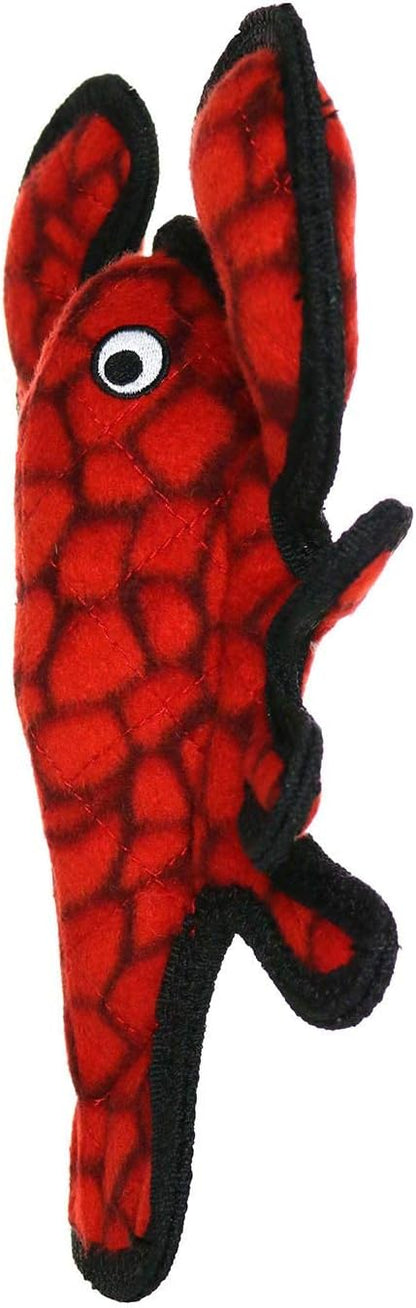 TUFFY - World's Tuffest Soft Dog Toy - Ocean Larry Lobster -Squeakers - Multiple Layers. Made Durable, Strong & Tough. Interactive Play (Tug, Toss & Fetch). Machine Washable & Floats. (Junior 2 Pack)