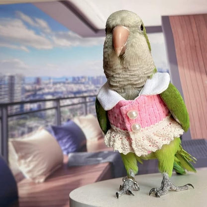 Bird Diaper Flight Suit - Pink Top Bird Clothes Cosplay Photo Prop for Parrots, Lovebirds, Parakeets, Cockatiels & Small Animals (Macaw)
