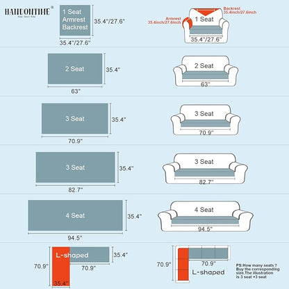 HANDONTIME Pet Protector Furniture Covers - Cotton Couch Cushion Covers, Embroidery Jacquard Dog Couch Cover Sofa Cover for Dogs, Soft Pet Friendly Sofa Protector Washable (Misty Blue, 35.4" x 82.7")