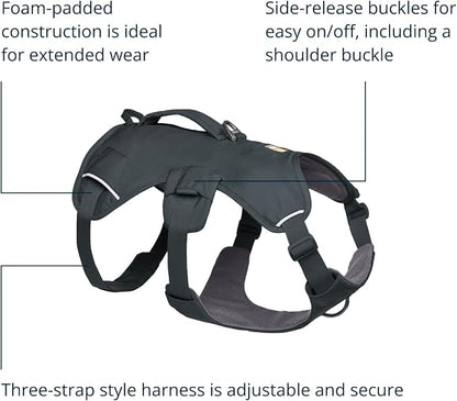 Ruffwear, Web Master, Multi-Use Support Dog Harness, Hiking and Trail Running, Service and Working, Everyday Wear, Basalt Gray, Small