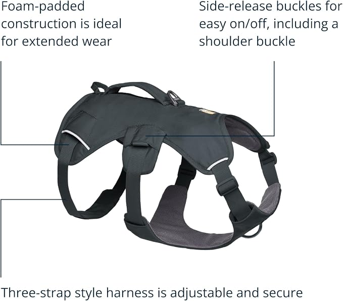 Ruffwear, Web Master, Multi-Use Support Dog Harness, Hiking and Trail Running, Service and Working, Everyday Wear, Basalt Gray, Large/X-Large