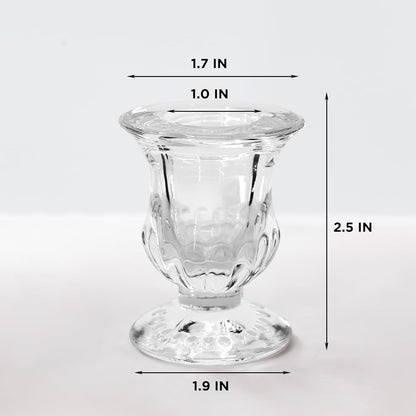 Glass Candle Holders Set of 24- Clear Candlestick Holders & Taper Candle Holders for Wedding Centerpiece Table Decorations, Valentines Day Decor, Party and Romantic Dinner