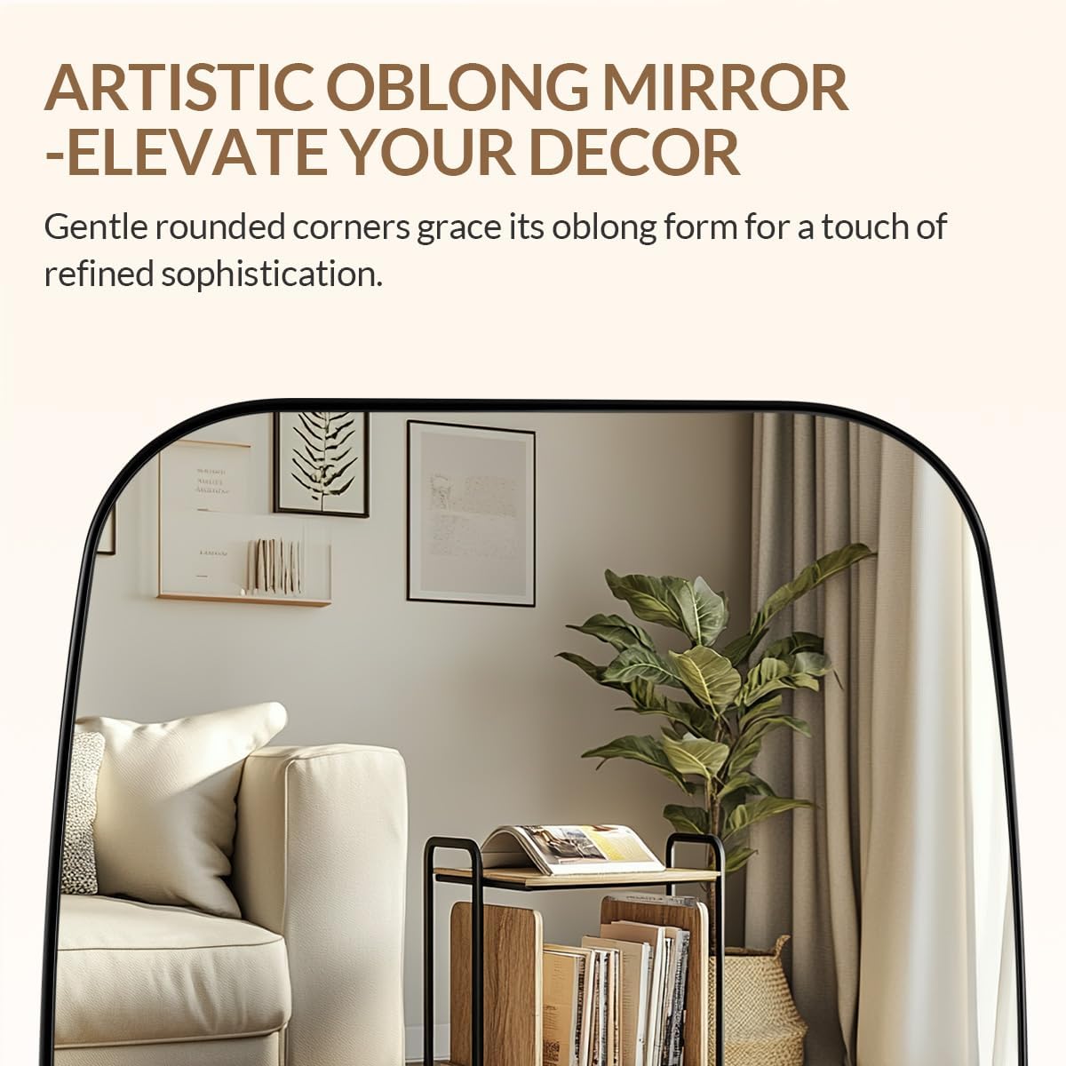 ANDY STAR Oval Mirrors for Bathroom, 30x48’’ Black Oval Mirror for Bathroom, Oblong Mirrors with Black Metal Frame Pill Shaped Mirror Wall Mounted Horizontal or Vertical