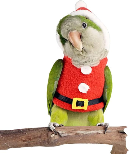 Bird Clothes Birds Flight Suit, Christmas Hoodie for Parrots Cockatiel Conure Christmas Party Cosplay Photo Prop Bird Shirt Small Animals Apparel (Without Diaper,Sun Conure)