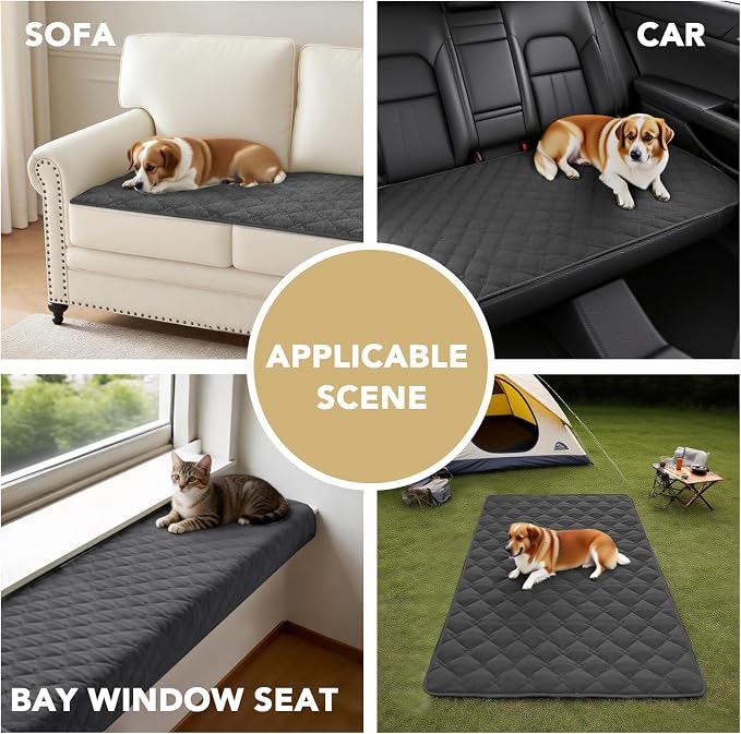 H.VERSAILTEX Chenille Couch Cover for Dogs Washable Soft Fuzzy Extra Large Sofa Slipcovers Sectional Sofa Cover Thick Pet Couch Cover Protector Non-Slip Dog Bed Cover(Grey, 28" x 134")