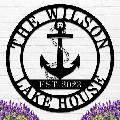 Personalized Lake House Decor, Custom Nautical Wall Decor, Nautical Decor for Home, Beach House Decor, Outdoor Nautical Decor, Outdoor Metal Lake House Signs, Lake House Gifts