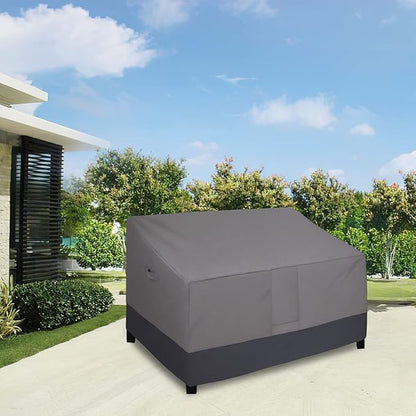 Easy-Going Waterproof Outdoor Loveseat Cover, Heavy Duty Deep 2-Seater Patio Couch, Windproof Furniture With Air Vent (76Wx40Dx33H inch, Gray/Dark Gray)