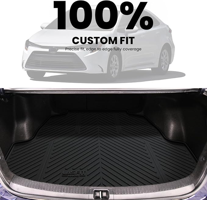 LASFIT Trunk Mat for Toyota Corolla 2020-2026,All Weather Cargo Mat Custom Fit TPE Cargo Liner for Corolla Front and Rear Trunk Liner, Black