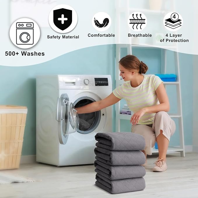 Incontinence Pads for Bed 36x52 Inch(4Pack),Hide Stain Washable Bed Pads for Adult,Non Slip Heavy Absorbency Bed Wetting Pads for Elderly,Bed Protector Pad,Reusable Waterproof Bed Pad Washable