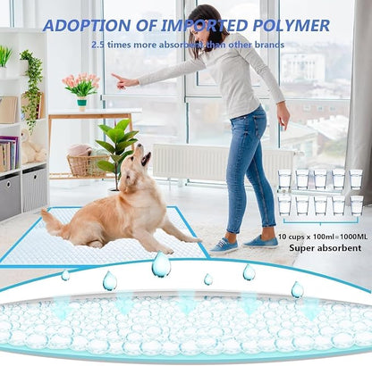 XXXXL Puppy Pee Pads for Dogs 36"x51" 40 Count, Extra Large Dog Pee Pads, Leak-Proof & Super Absorbent Dog Pee Pads, Thicken Disposable Potty Pads Puppy Training Pads for Cats Rabbits
