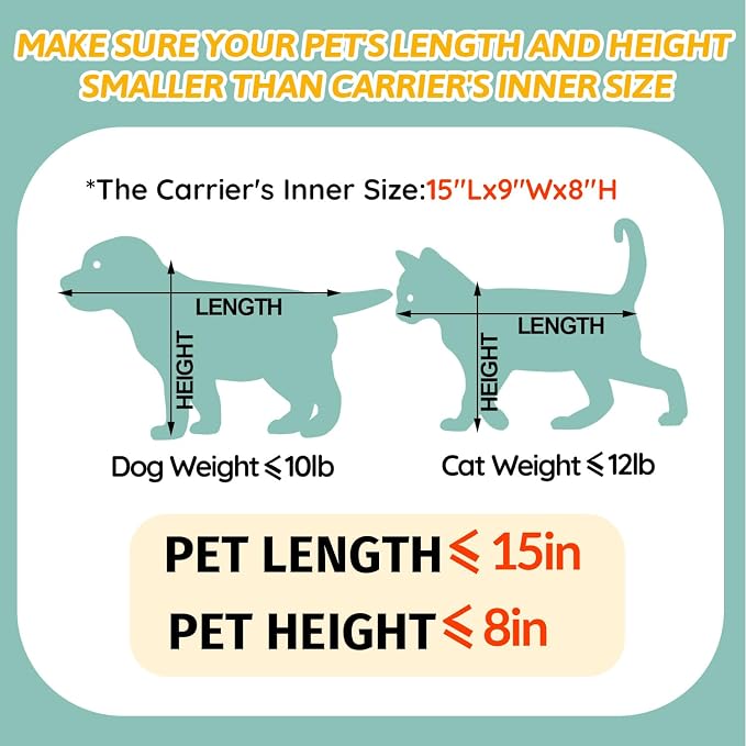 Small Pet Carrier 17" L x 11" W x 9.5" H Airline Approved, Grey | for Alaska Airlines, Lockable Safety Zippers and Anti-Scratch Mesh, Pets Under 10 lbs