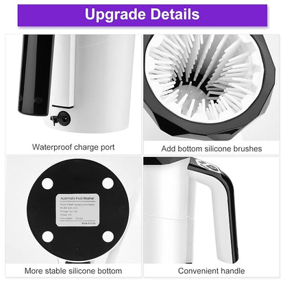 Rechargeable Automatic Dog Paw Cleaner, 2 in 1 Portable Dog Paw Washer Cup | Pet Paw Cleaner with Soft Silicone Brush, 7.4V High Power, Dog Foot Washer Suitable for Big Dog/Cat Grooming, Black