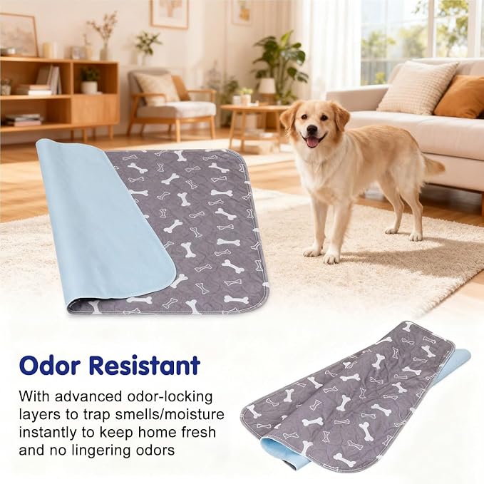Pee Pads with Pheromones, Elite Pads for Cats, Washable Pee Pads for Dogs, Leak-Proof & Anti-Slip Pet Training Pad for Home & Travel (Brown-A, L: 31.5" × 27.6")