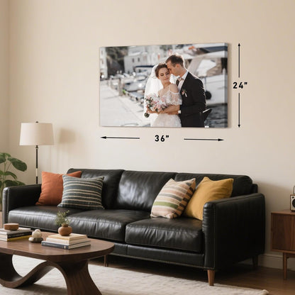 Personalized Custom Canvas Prints with Your Photos & Text, Customized Picture Print, Transform Own Images Into Framed Wall Art Digitally Printed Photo to Canvas, Keepsakes Gifts for Family 12x8’’