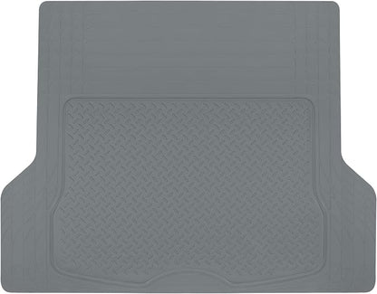 BDK Heavy Duty Rubber Cargo Mat Liner - All-Weather Trunk Protection, Trim-to-Fit Design for Cars, SUVs, Vans & Trucks - Non-Slip, Waterproof, Durable Cargo Floor Liner - 46" x 56.75" x 0.25" - Gray