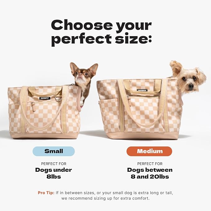 Transit Tote Dog Carrier for Small/Medium Dogs 8-20 lbs, 19x12x9 Soft-Sided 4-Pc Set with Waterproof Base, Plush Insert, Food Pouch, Mesh Head Opening - Medium, Leopard