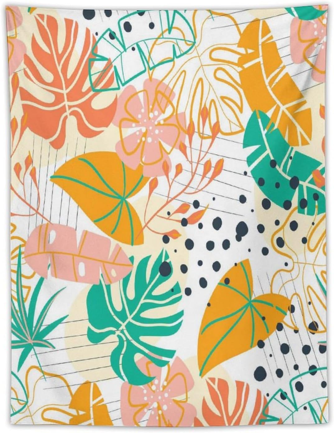 ICMOLYYENLO Tropical Palm Leaves Wall Tapestry, Wall Art for Room Decoration Beautiful Wall Hanging for Bedroom Living Room Dormitory Apartment 50x60 Inch