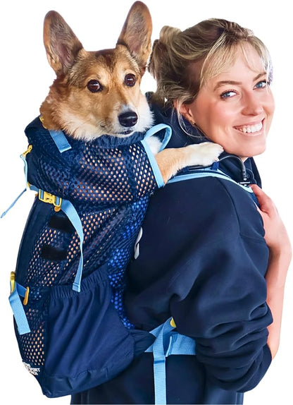 K9 Sport Sack Kloud - Large, Blue - Ideal for Dogs with 20-22” Back Length - Ultra-Light Mesh Backpack Carrier with Inflatable Frame