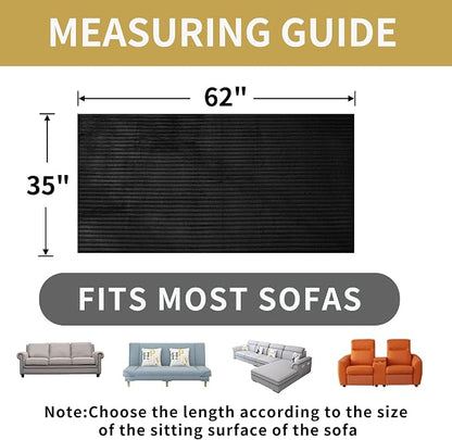 HAOMAIJIA Waterproof Couch Cover for Dogs Washable,Faux Fur Pet Couch Covers for Sofa,Soft Dog Bed Cover Non-Slip Couch Covers for 3 Cushion Couch Sofa Pet Friendly (Black, 35" x 62" 1 Pack)