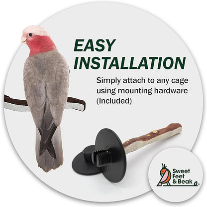 Sweet Feet and Beak Superoost Manzanita Pumice Pedicure Perch- Easy to Install Bird Cage Accessories for Healthy Feet, Nails and Beak - Natural Bird Perches Imitates Birds' Life in The Wild - M 10"