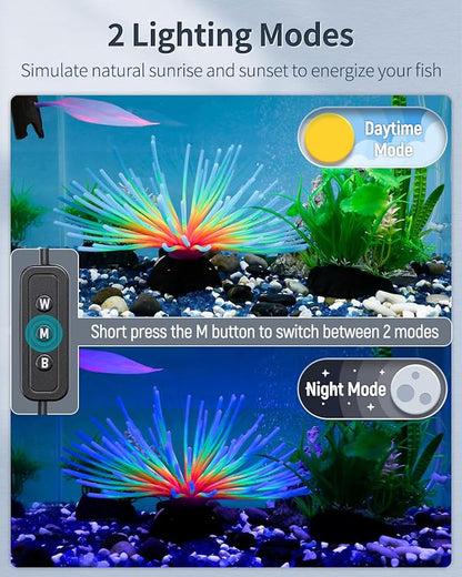Pawfly 21W Aquarium LED Light for 30 to 36 Inch Fish Tanks Extendable Fish Tank Light with Full Spectrum Brilliant White Blue Red Lights with Daytime & Night Modes and Adjustable Brightness